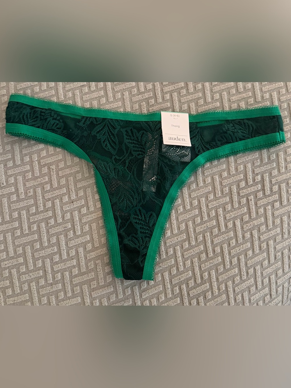 Auden Women’s Emerald Green Lace Thong Swim Bottom